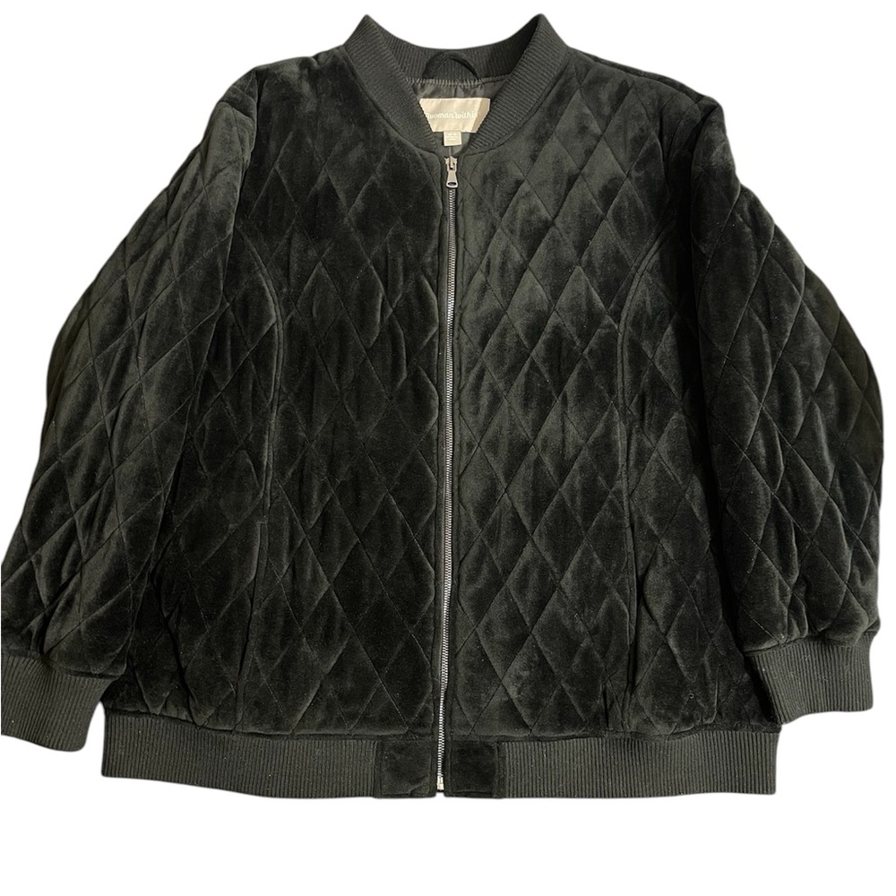 Quilted Velvet feel Bomber Jacket